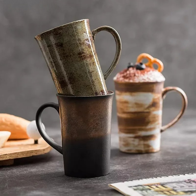Celadon Ceramic Cup - Japanese Style Coarse Pottery Coffee Cup