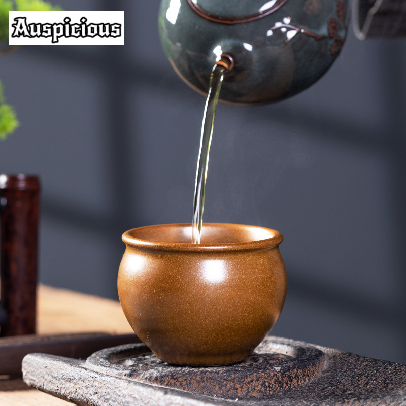 Celadon Ceramic Cup - 90ml Handmade Tea-dust Glaze Ceramic Teacup
