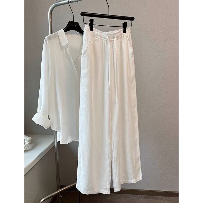 Korean White Cotton Linen Wide - Korean Lifestyle 评论和价格