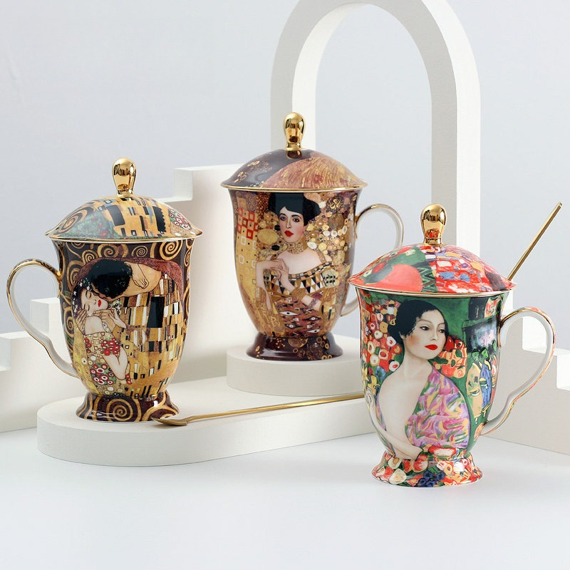European Ceramic Mug with Lid  - Celadon Ceramic Cup 评论和价格