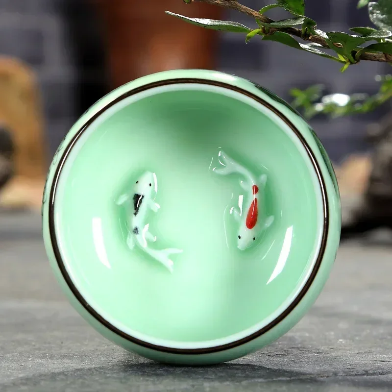 Tea Cup Ceramic  1PC Celadon H - Celadon Ceramic Cup 评论和价格